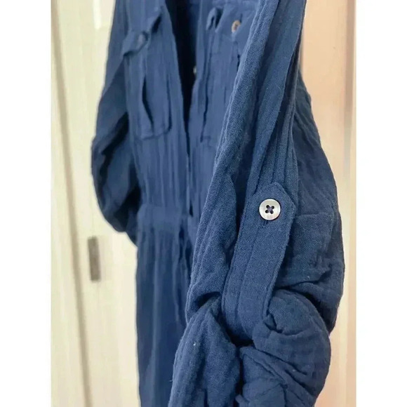 madewell jumpsuit organic 100% cotton coastal blue size 00 - Picture 6 of 10
